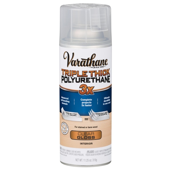 Varathane Varathane Transparent Gloss Clear Water-Based Oil Modified Urethane Triple Thick Polyurethane 11.25 318292 - main